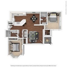 2 Bed 2 Bath 1119 SqFt (1076 Net) 2233 floor plan
